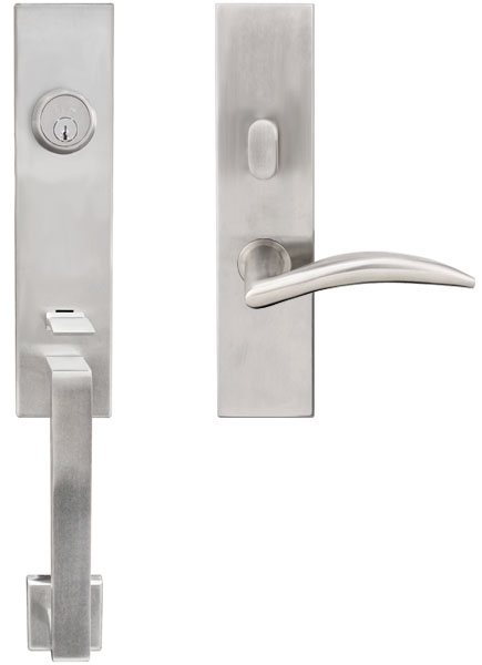 Unison INOX Manhattan Stainless Steel Tubular Entry Handle Set (Single Cylinder - Air Stream Lever - 2-3/4in. Backset - Satin Stainless Steel - Right) Questions & Answers