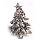 Where does the Christmas tree cabinet knob or pull has the hole, one the base or side of the tree?