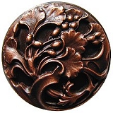 Florid Leaves Knob, Antique Copper