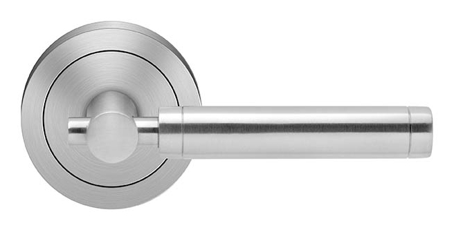 Karcher Design New York Door Leverset w/Round Rosette (Privacy - Satin Stainless Steel - 2-3/8in. Backset) Questions & Answers