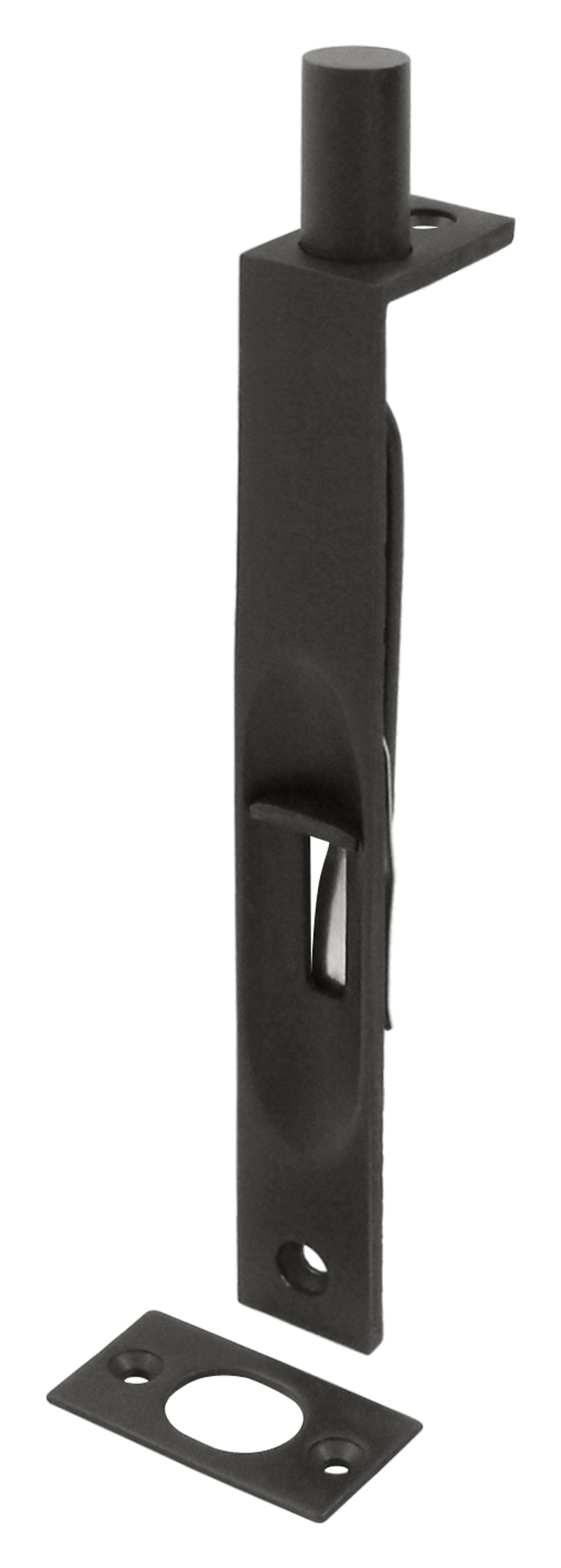 If installed vertically at top of door, can this surface bolt slide open from gravity/vibration?