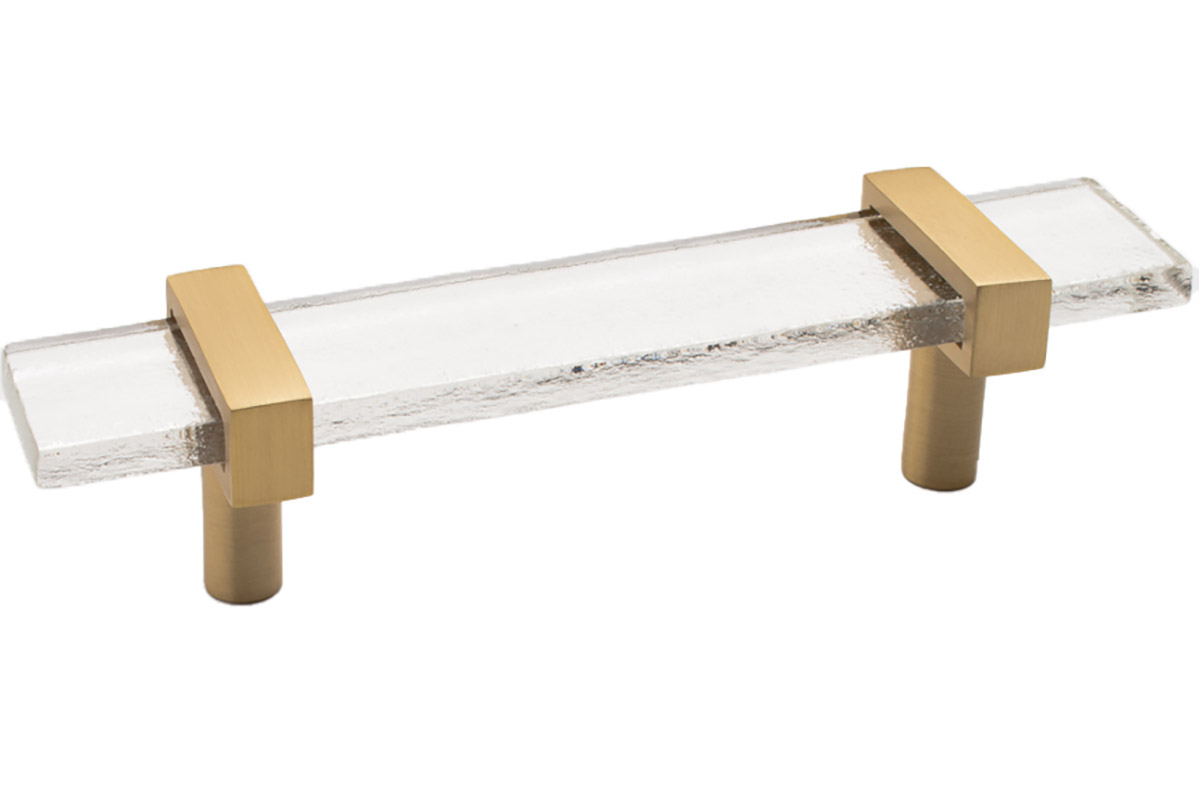 Sietto Adjustable 5-1/2" (140mm) Clear Glass Cabinet Pull (Satin Brass) Questions & Answers