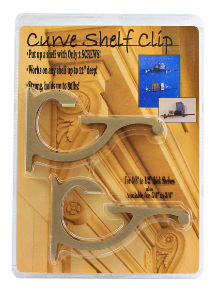 Expo Design "Curve Clip" Shelf Brackets - For 3/8"-1/2" Thick Glass/Shelf - PAIR (Brushed Brass) Questions & Answers