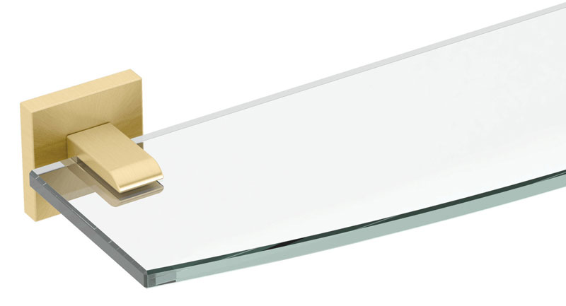 Is there a Gatco glass shelf in satin brass/champagne bronze? How different is the brushed brass finish from these?