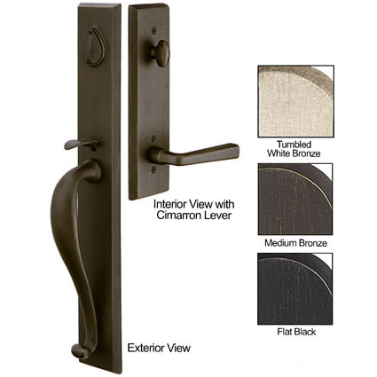Emtek Rectangular Door Entry Set (Medium Bronze - Single Cylinder w/ Cody Lever - Right - 2-3/4in. Backset) Questions & Answers