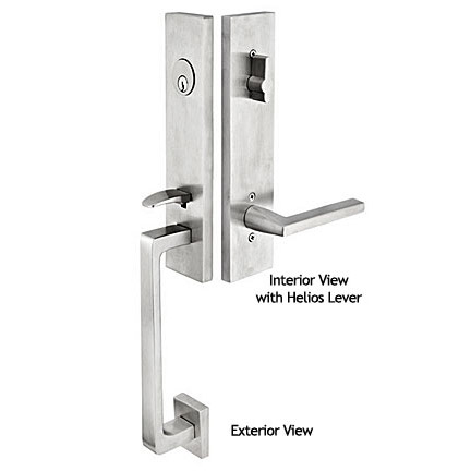Emtek Contemporary Stainless Steel Davos Style Door Entry Set (Single Cylinder - Hercules Lever - Brushed Stainless Steel - Left - 2-3/8in. Backset) Questions & Answers