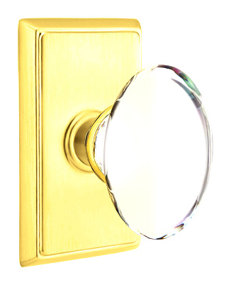 Emtek Hampton Clear Glass Door Knobset w/Rectangular Rosette (Dummy Set - Polished Brass Lifetime) Questions & Answers