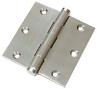 Deltana Solid Brass 3-1/2" x 3-1/2" Hinge - Square Corner - EACH (Satin Nickel) Questions & Answers