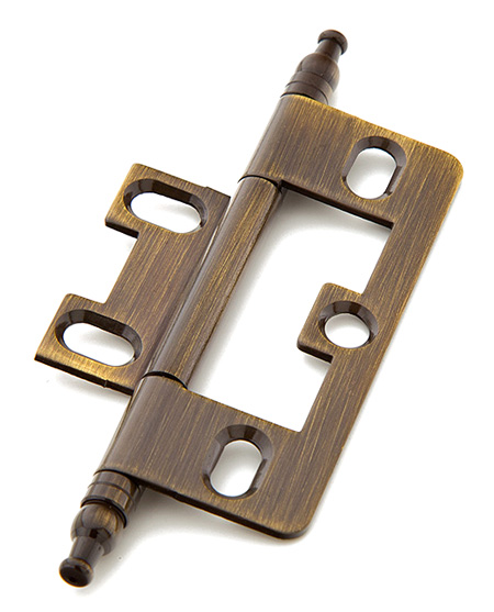 Schaub and Company Adjustable Solid Brass 2-1/2" (64mm) Flush/Full Inset Non Mortise Minaret Tip Hinge - EACH (Antique Brass) Questions & Answers