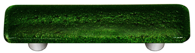 Hot Knobs Solids 3" (76mm) Center-to-Center Glass Cabinet Pull (Light Metallic Green) Questions & Answers