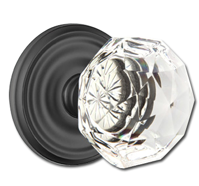 Emtek Diamond Clear Glass Door Knobset (Passage - Flat Black - 2-3/8in. Backset) Questions & Answers