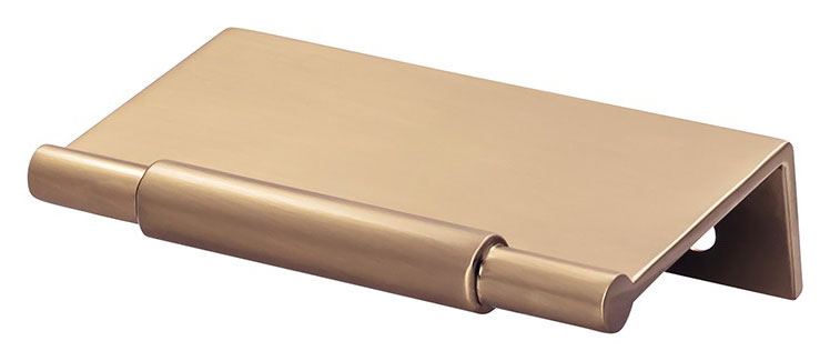 What the thickness is of the portion of the hardware that goes over the door front?