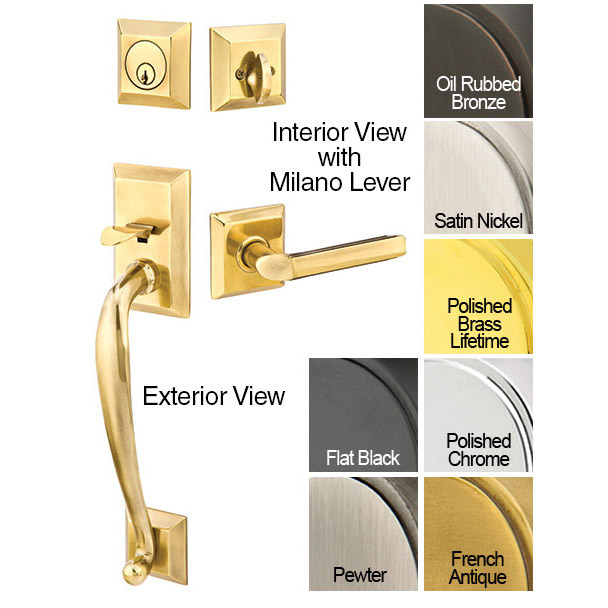 Emtek Solid Brass Franklin Tubular Entryset (Single Cylinder - Cortina Lever - Polished Brass-Lifetime Finish - Left - 2-3/4in. Backset) Questions & Answers