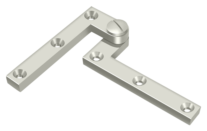 Deltana Solid Brass 4-3/8" (111mm) x 1-7/8" (48mm) Heavy Duty Pivot Door Hinge - PAIR (Polished Nickel) Questions & Answers