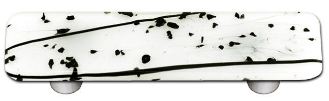 Hot Knobs Mardi Gras 3" (76mm) Center-to-Center Glass Cabinet Pull (Black MG White) - Aluminum Base Questions & Answers