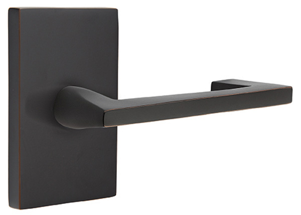 Emtek Modern Argos Door Leverset w/Modern Rectangular Rosette (Dummy Set - Flat Black) Questions & Answers