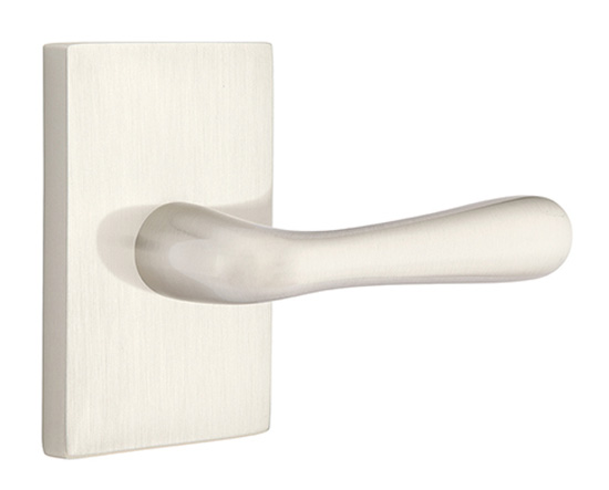 Emtek Modern Basel Door Leverset w/Modern Rectangular Rosette (Privacy - Satin Nickel - Left - 2-3/8in. Backset) Questions & Answers