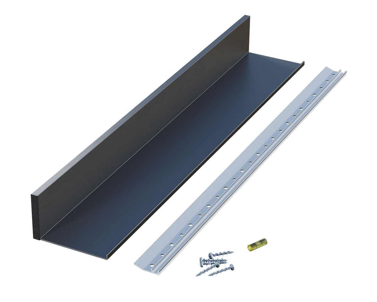 Designs of Distinction Slimline Channel Shelf - Aluminum - 24" (610mm) L Shelf - Black Questions & Answers