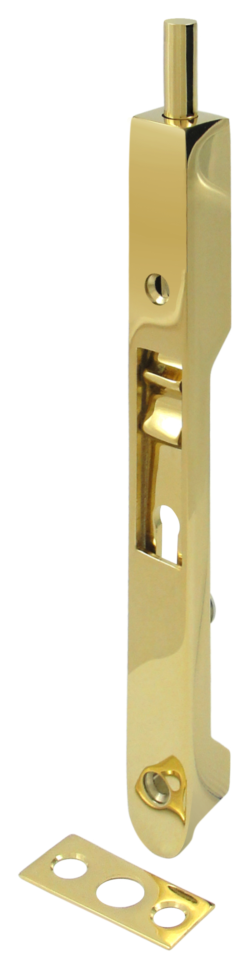Deltana Solid Brass 7-1/16" (179mm) Flush Bolt Round Edge - EACH (PVD Polished Brass) Questions & Answers